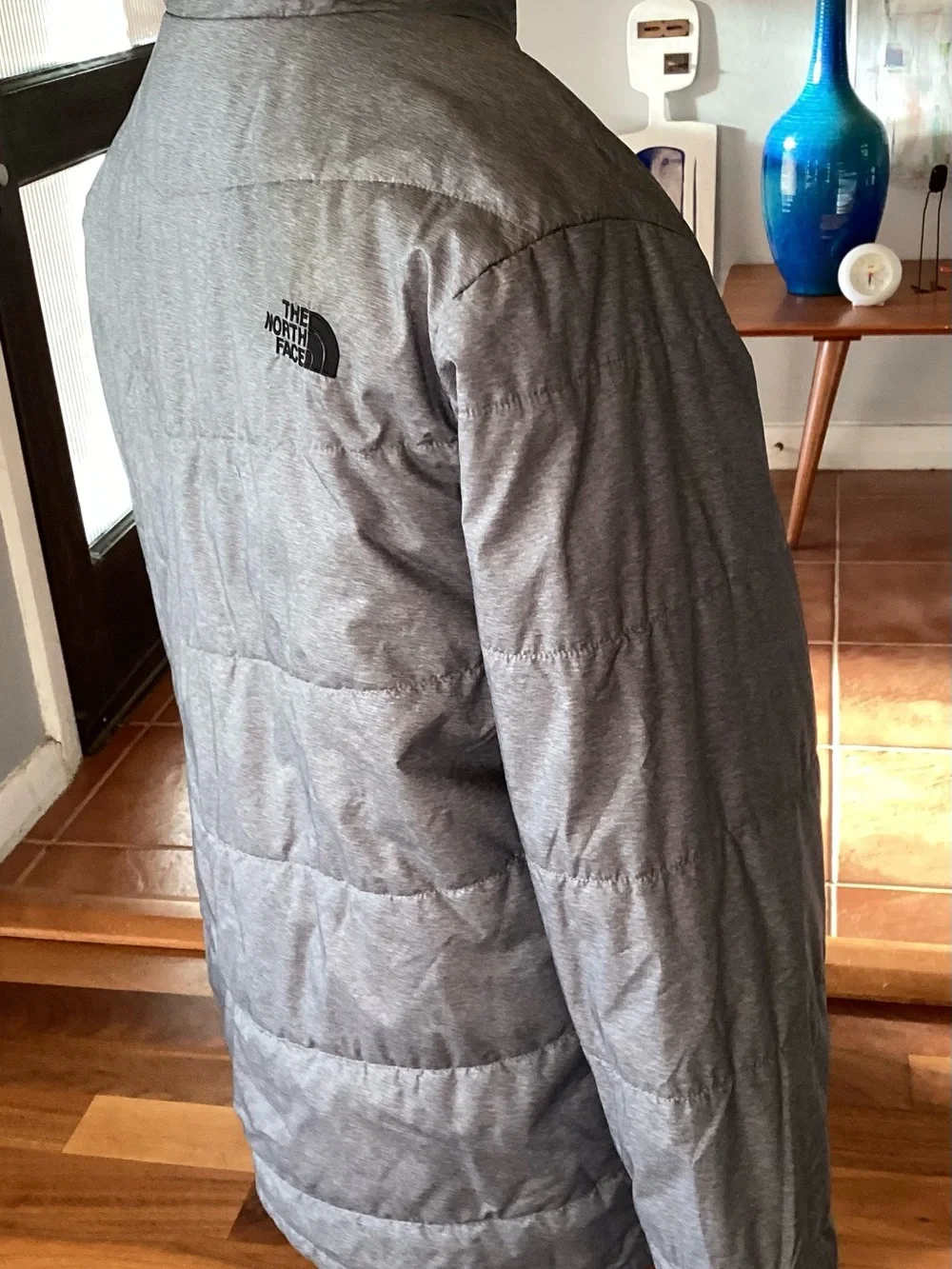 The North Face Men's Light Gray Quilted Puffer Jacket